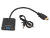 ORIENT Кабель-адаптер HDMI M-->VGA 15F+Audio C100, для подкл.монитора/проектора к выходу HDMI, аудио 17980729