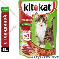 Kitekat Корм для кошек «Kitekat» говядина в желе, 85 г