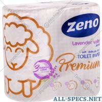 Zeno Бумага туалетная «Zeno Premium Lavender Valley» трехслойная, 120х98 мм, 4 рулона